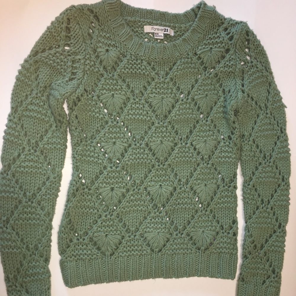 Green Forever 21 Knit Sweater